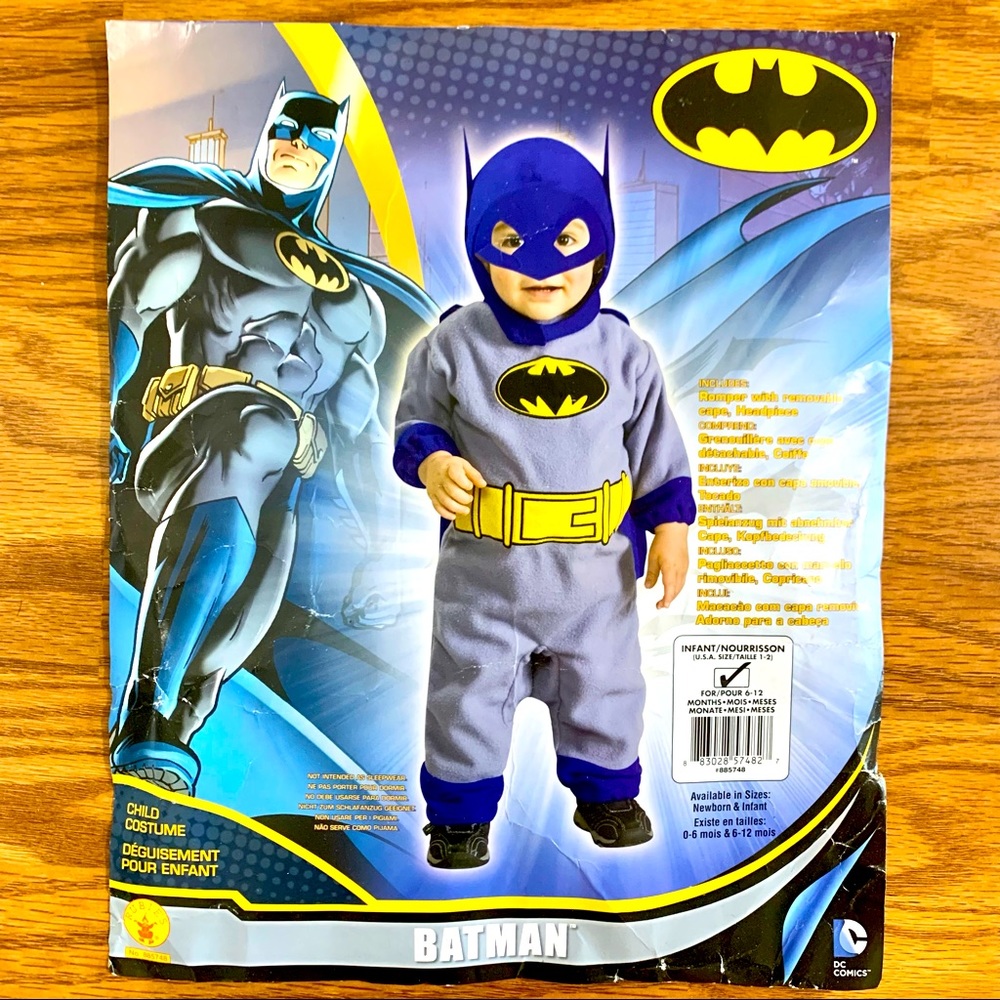 Batman infant boy costume 6-12 months size 1-2